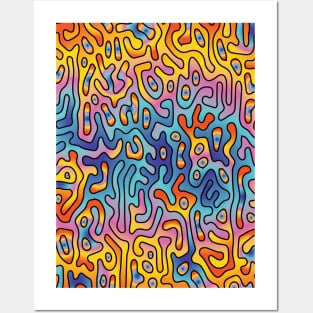 Seamless Turing Pattern Abstract Colored Posters and Art